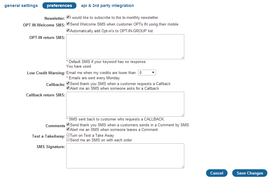 New SMS Signature Feature